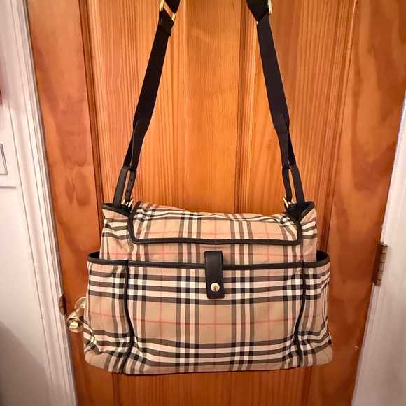 Burberry Beige and Black Plaid Bag